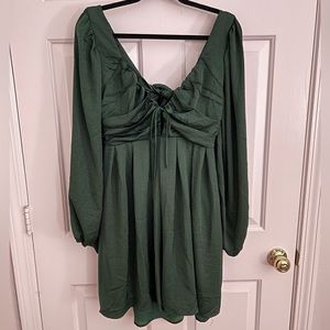 Lulus emerald green satin dress